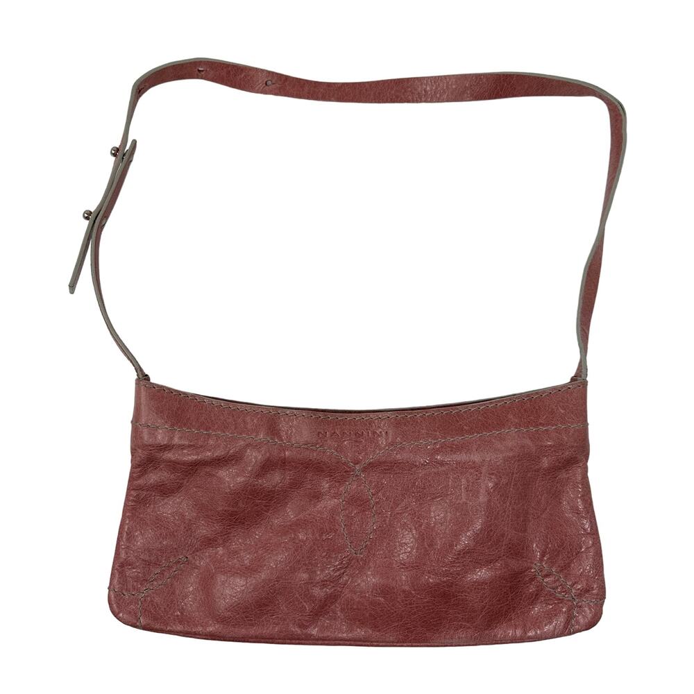 Nannini Y2K Vintage Mini Handbag Pink Leather Shoulder Strap